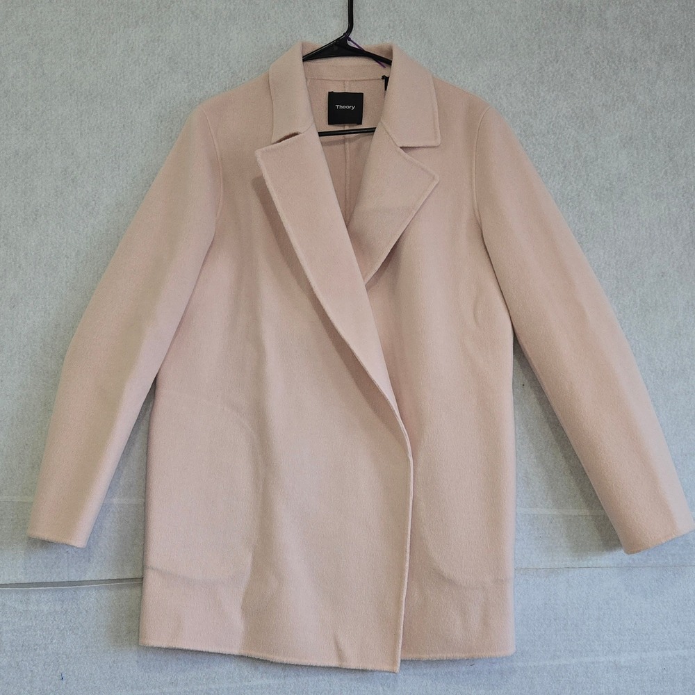 Theory Sileena Winsome 2 Wool Cashmere Coat Pink Medium K0701414 Blazer Jacket